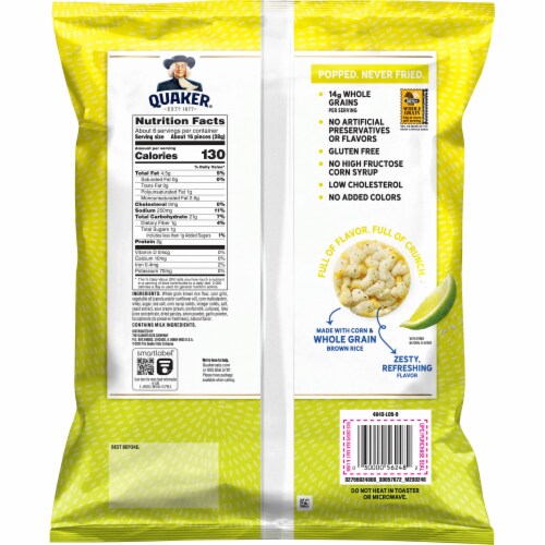 Quaker® Sea Salt & Lime Flavor Rice Crisps Perspective: back
