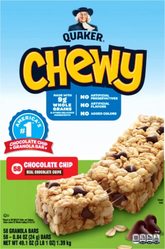 Quaker Chewy Chocolate Chip Granola Bars Perspective: back