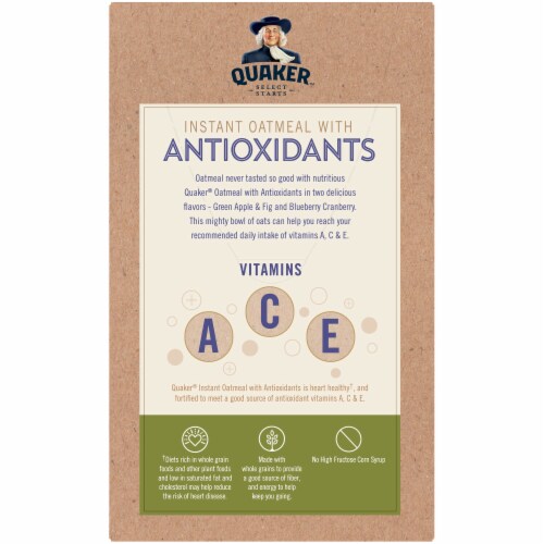 Quaker™ Antioxidants Green Apple Fig Instant Oats Perspective: back