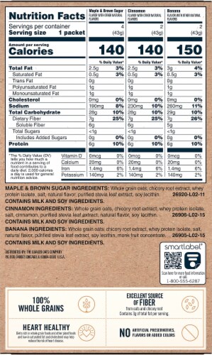 Quaker® Fiber & Protein Instant Oatmeal Variety Pack Perspective: back