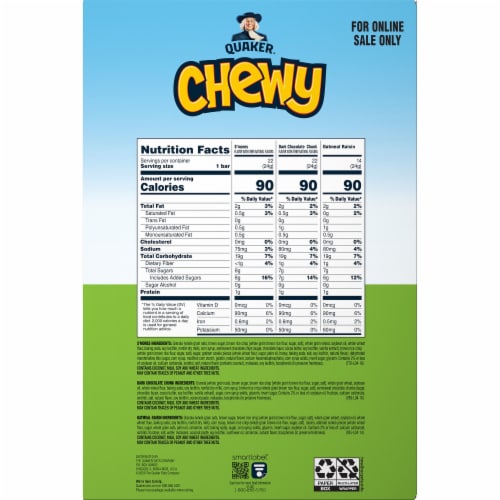Quaker® Chewy Granola Bars Variety Pack Perspective: back