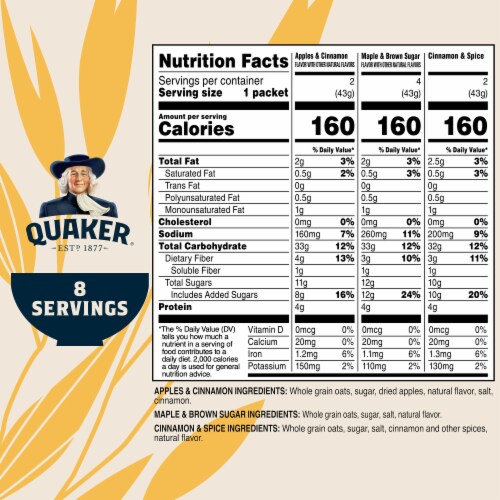 Quaker® Fruit & Cream Instant Oatmeal Variety Pack Perspective: back