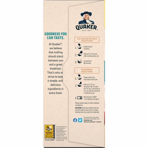 Quaker® Fruit & Cream Instant Oatmeal Variety Pack Perspective: back