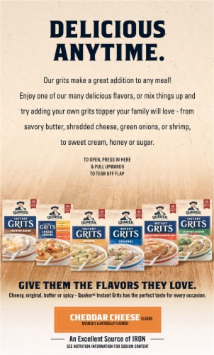 Quaker® Cheddar Cheese Instant Grits Perspective: back
