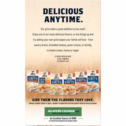 Quaker® Hot & Spicy Jalapeno Cheddar Instant Grits Perspective: back
