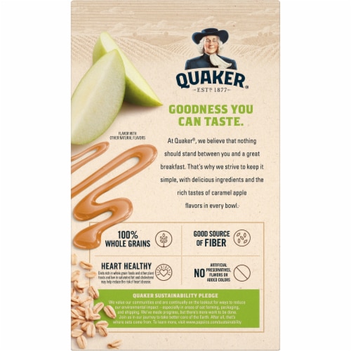 Quaker Caramel Apple Instant Oatmeal Perspective: back
