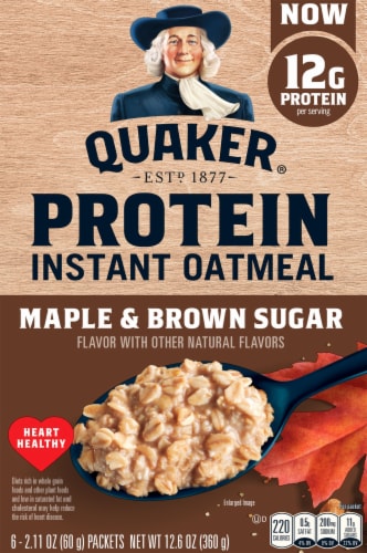 Quaker® Maple & Brown Sugar Protein Instant Oatmeal Perspective: back
