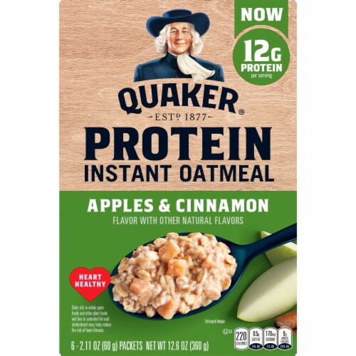 Quaker® Apple & Cinnamon Protein Instant Oatmeal Perspective: back