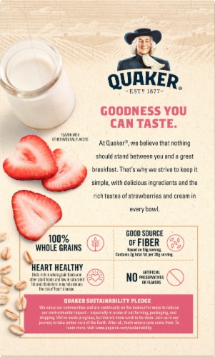 Quaker® Strawberries & Cream Instant Oatmeal Perspective: back