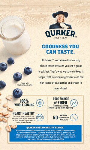 Quaker® Blueberry & Cream Instant Oatmeal Perspective: back