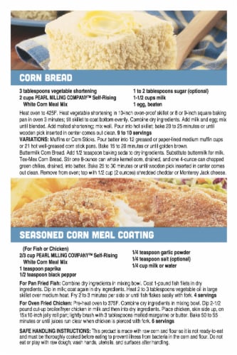 Pearl Milling Company Self-Rising White Corn Meal Mix Perspective: back