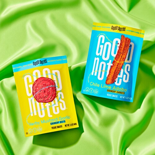 Good Notes™ Chile Lime Adobo Carrots and Herby Mustard Garlic Beets Veggie Snacks Variety Pack Perspective: back