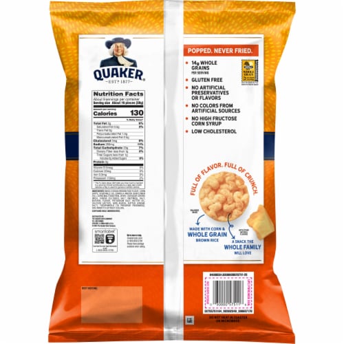 Quaker® Cheddar Rice Crisps Family Size Perspective: back