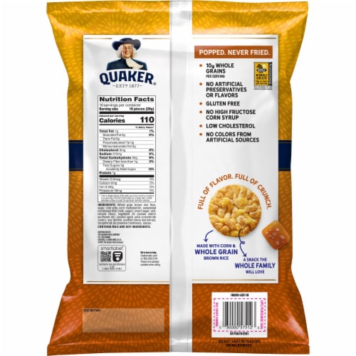 Quaker® Caramel Flavor Rice Crisps Perspective: back