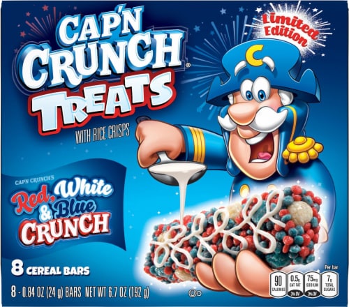 Cap'N Crunch Red White & Blue Cereal Bars Perspective: back