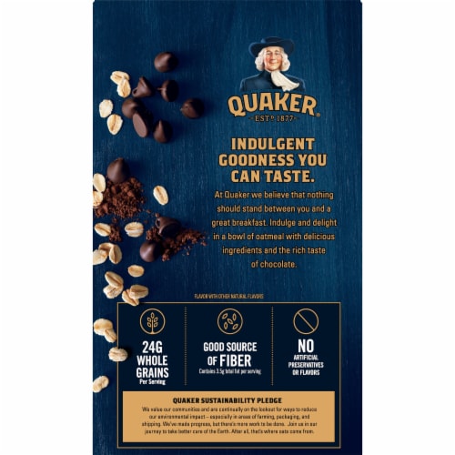 Quaker Chocolate Flavor Instant Oatmeal Perspective: back