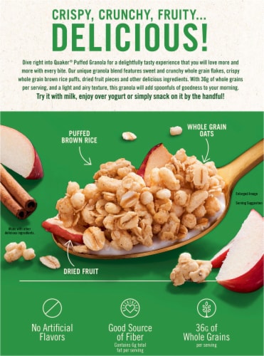 Quaker® Apple Cinnamon Puffed Granola Perspective: back
