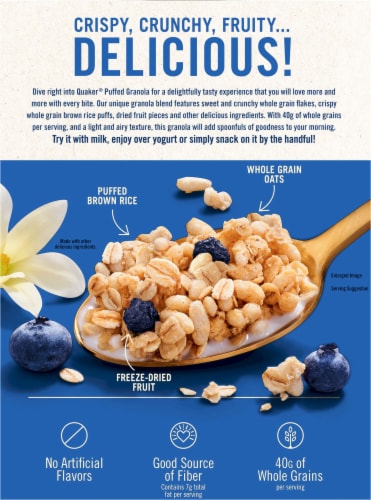 Quaker® Puffed Vanilla Granola Perspective: back