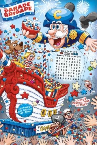 Cap'N Crunch Red White and Blue Crunch Sweetened Corn & Oat Cereal Perspective: back