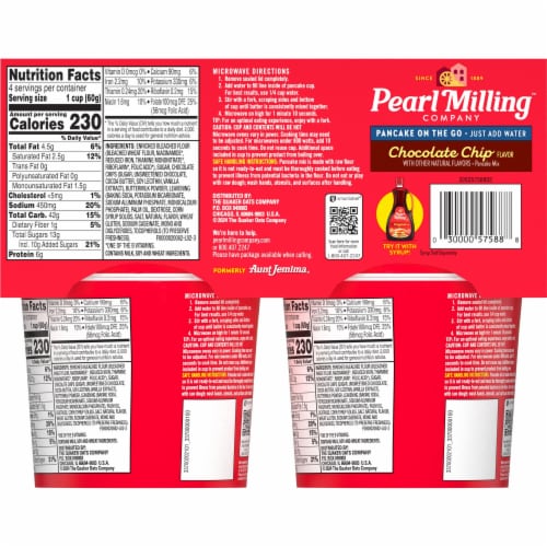 Pearl Milling Company Pancake Cups Chocolate Chip Perspective: back
