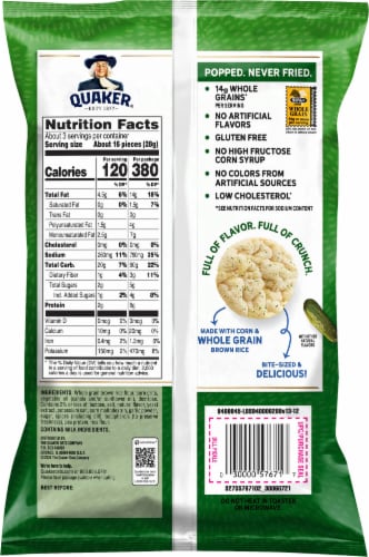 Quaker® Dill Pickle Rice Crisps Perspective: back