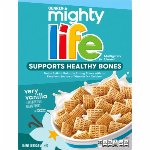 Quaker® Healthy Bones Very Vanilla Mighty Life® Cereal Perspective: back
