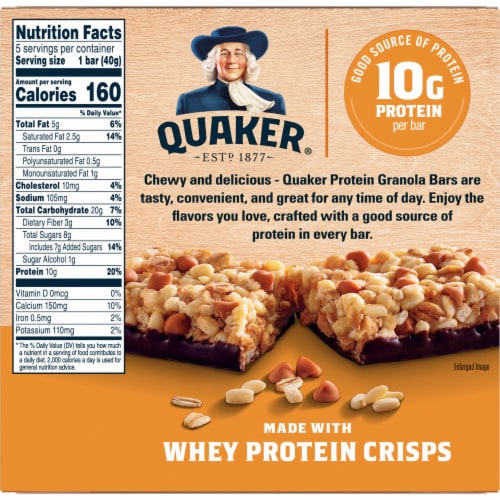 Quaker® Chocolate Peanut Butter Protein Granola Bars Perspective: back