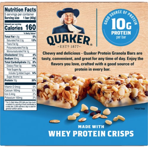 Quaker® Cookies & Cream Protein Granola Bars Perspective: back