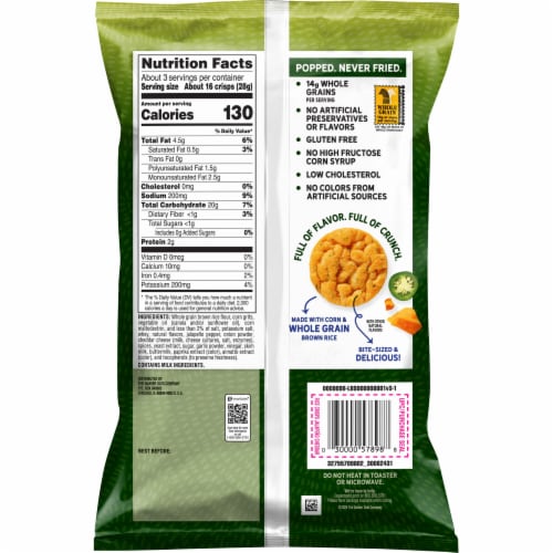 Quaker® Rice Crisps Jalapeno Cheddar Perspective: back