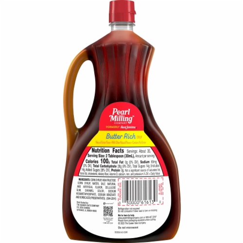 Pearl Milling Company™ Butter Rich Syrup Natural Butter Flavor Perspective: back