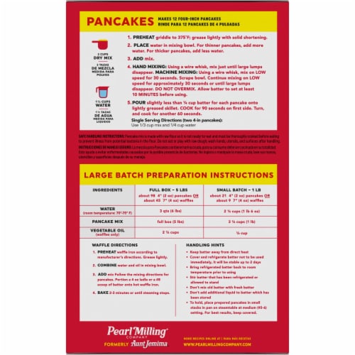 Pearl Milling Company Complete Pancake & Waffle Mix Original Perspective: back