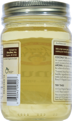Aunt Pattys Organic Coconut Oil Perspective: back