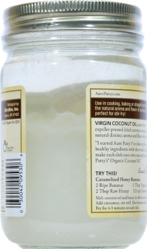 Aunt Pattys Extra Virgin Coconut Oil Perspective: back