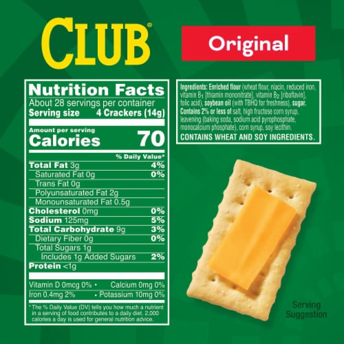 Kellogg's Club Original Crackers Perspective: back