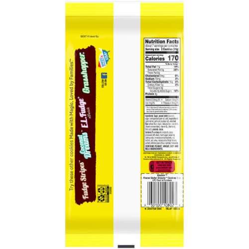 Keebler Peanut Butter Dreams Fudge Cookies Perspective: back