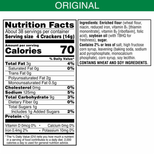 Kellogg's Club Original Crackers Family Size Perspective: back