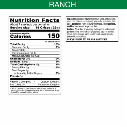 Kellogg's Club Ranch Cracker Crisps Perspective: back