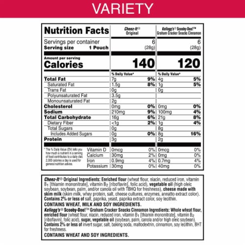 Kellogg's® Variety Pack Sweet and Salty Snacks Perspective: back