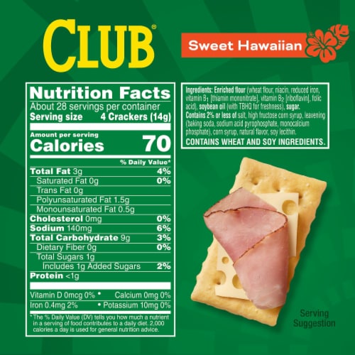 Club Sweet Hawaiian Snack Crackers Perspective: back