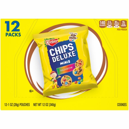 Keebler Chips Deluxe Rainbow M&M's Minis Cookies Packs Perspective: back