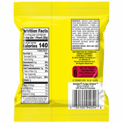 Keebler Fudge Stripes Original Minis Cookies Perspective: back