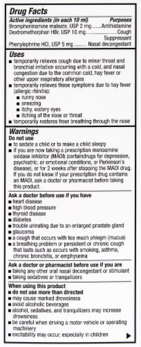 PediaCare® Fast Acting Cough & Cold Relief Children's Medicine Perspective: back