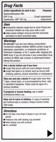 PediaCare Grape Cough & Congestion Children's Medicine Perspective: back
