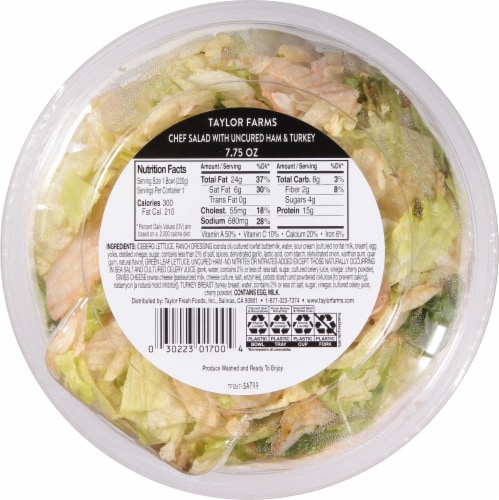 Taylor Farms Uncured Ham & Turkey Chef Salad Perspective: back