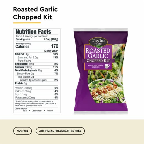 Taylor Farms® Roasted Garlic Chopped Salad Kit Bag Perspective: back