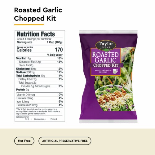 Taylor Farms® Roasted Garlic Chopped Salad Kit Bag Perspective: back