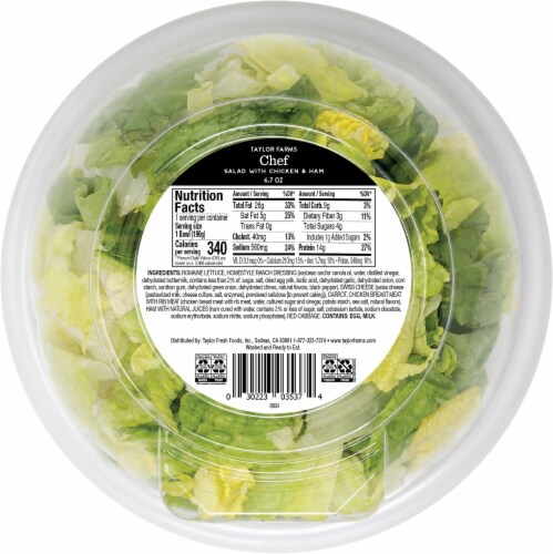 Taylor Farms® Chicken and Ham Chef Salad Bowl Perspective: back