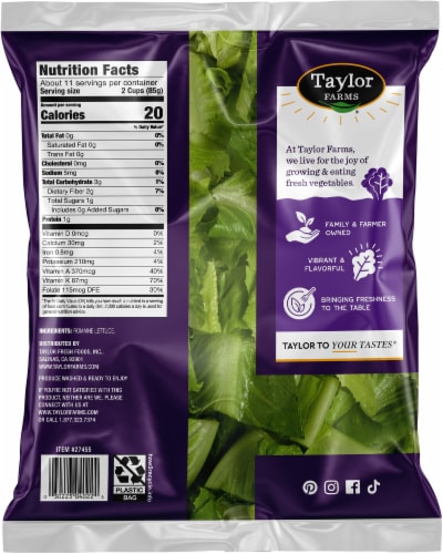 Taylor Farms® Chopped Hearts of Romaine Lettuce Perspective: back