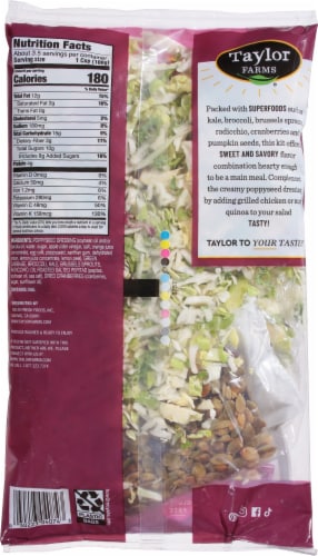 Taylor Farms® Sweet Kale Chopped Salad Kit Bag Perspective: back