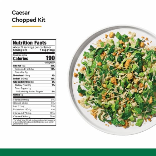 Taylor Farms® Caesar Chopped Salad Kit Bag Perspective: back